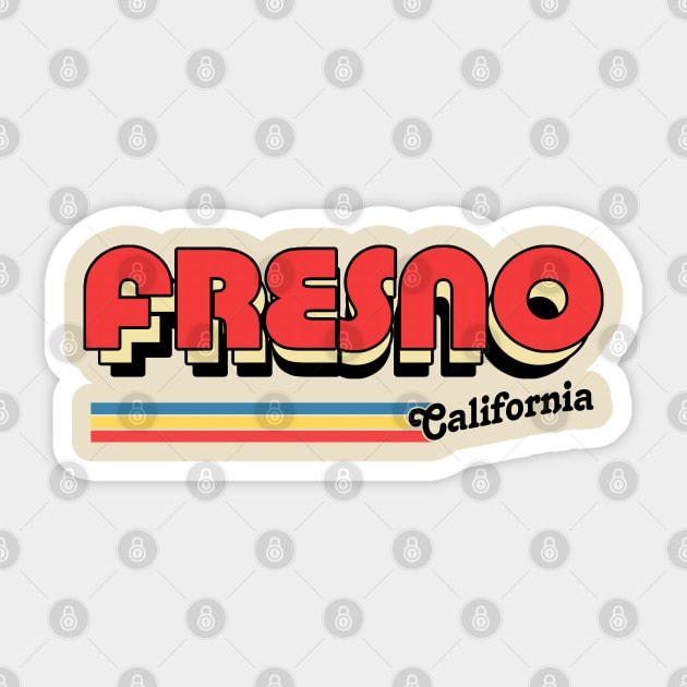 Fresno, CA \/\/\/\ Retro Typography Design Sticker by DankFutura